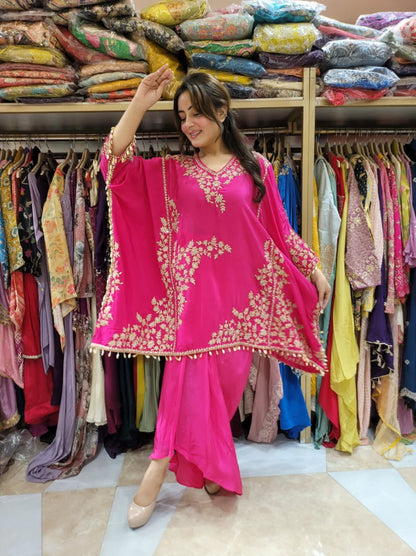 Partywear designer kaftan tunic with dhoti skirt
