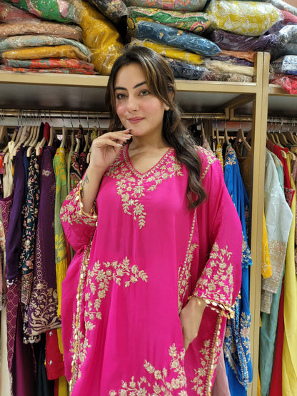Partywear designer kaftan tunic with dhoti skirt