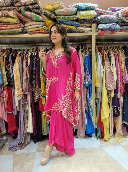 Partywear designer kaftan tunic with dhoti skirt