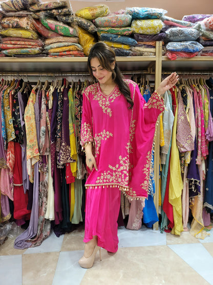 Partywear designer kaftan tunic with dhoti skirt