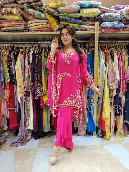 Partywear designer kaftan tunic with dhoti skirt