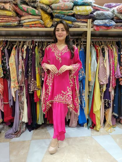 Partywear designer kaftan tunic with dhoti skirt