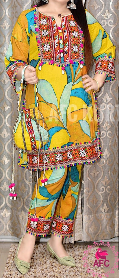 Multicolor Pure Cotton Boho Co-ord Set