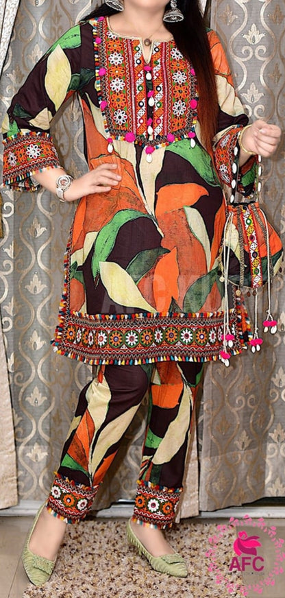 Multicolor Pure Cotton Boho Co-ord Set