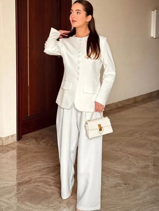 Imported Zara Inspired Off White Blazer Co-ord Set