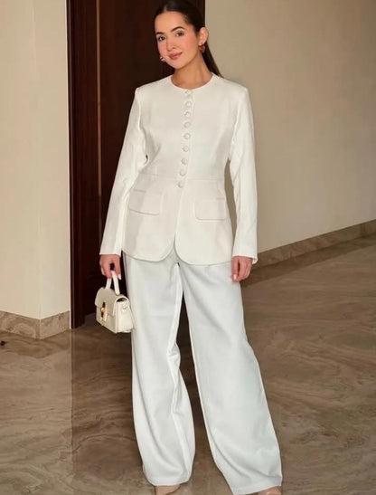 Imported Zara Inspired Off White Blazer Co-ord Set