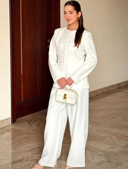 Imported Zara Inspired Off White Blazer Co-ord Set