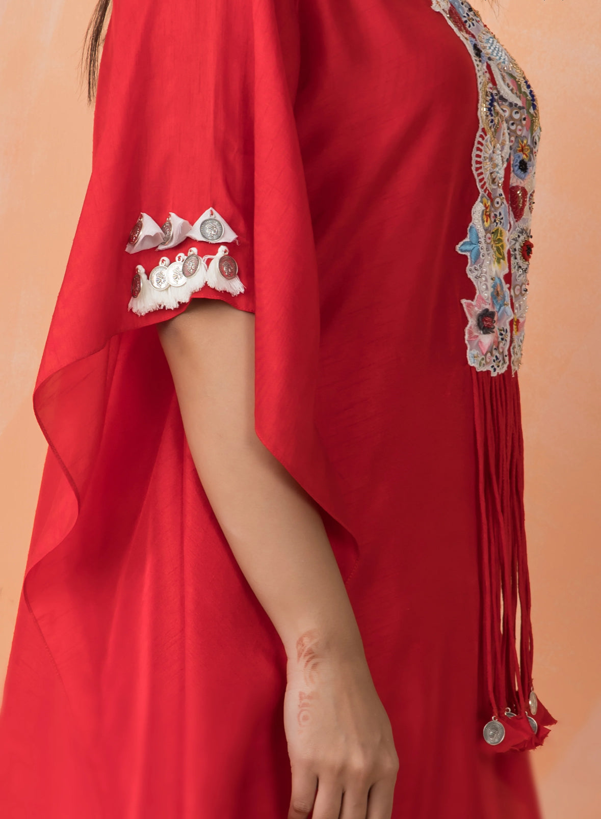 Partywear designer kaftan tunic with dhoti skirt