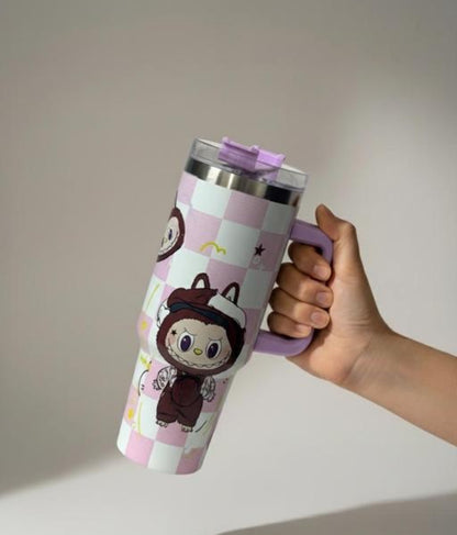 Trendy Insulated Labubu Tumbler With Handle
