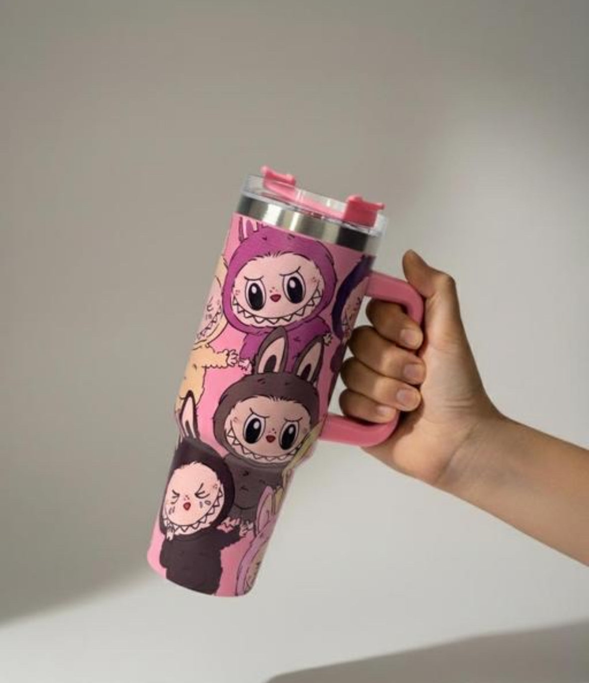 Trendy Insulated Labubu Tumbler With Handle