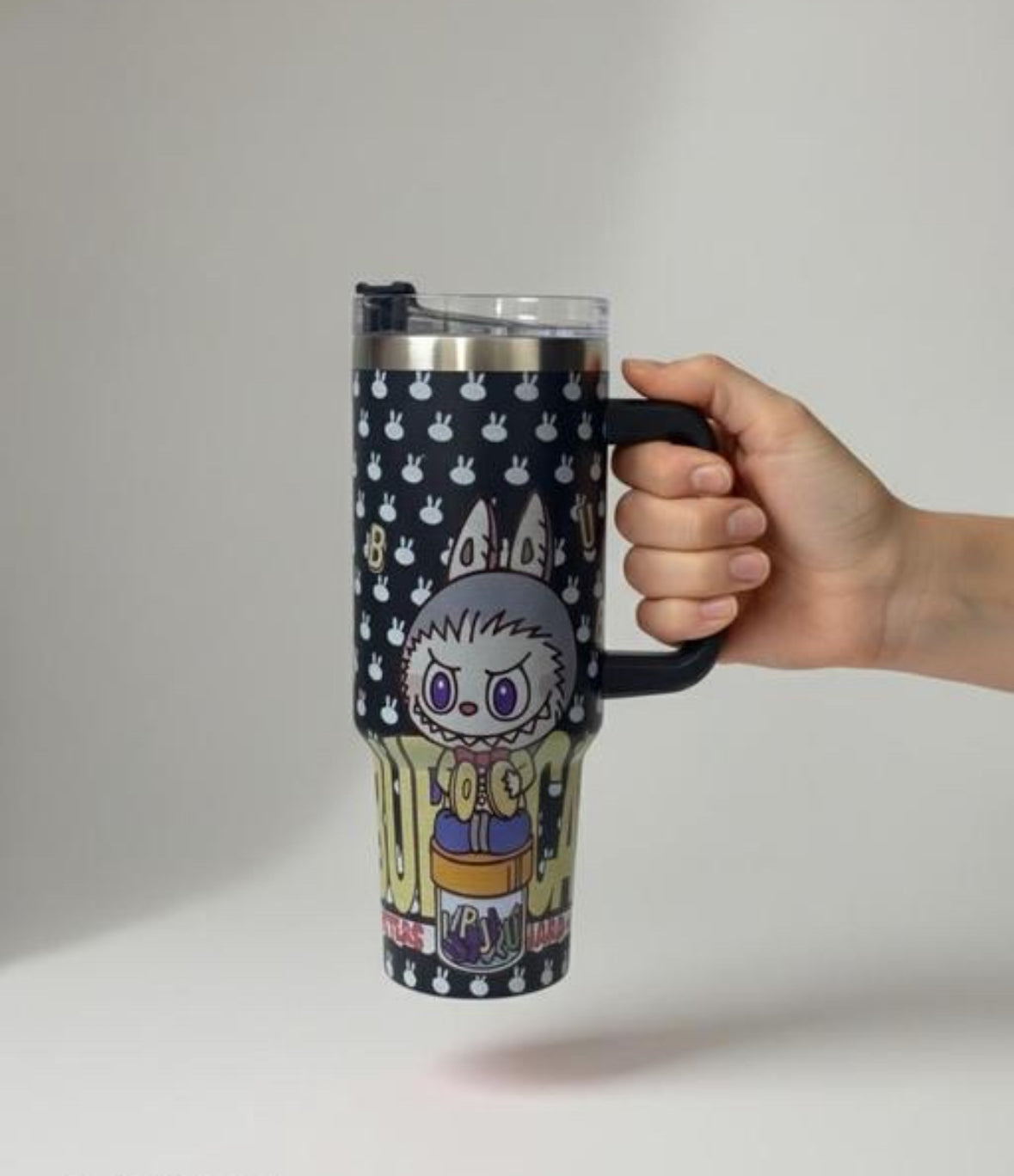 Trendy Insulated Labubu Tumbler With Handle