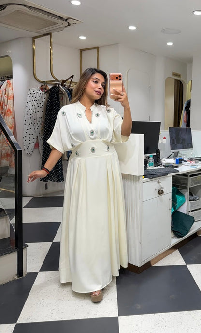 Imported Designer Partywear Rhinestone Embellished Long Maxi Dress