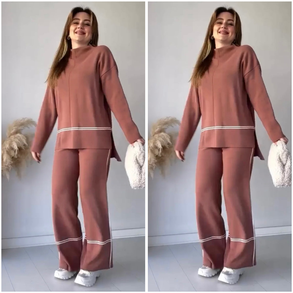 Imported Trendy Stylish Knitted Two pcs Co-ord Set