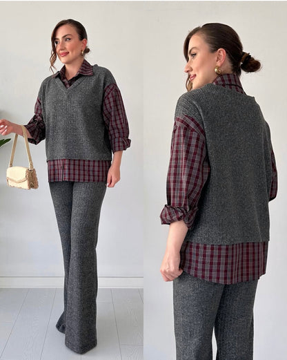 Imported Trendy Stylish Knitted Two pcs Co-ord Set