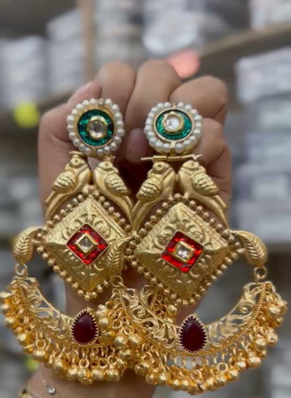 Partywear Designer Brass Base Earrings for Women