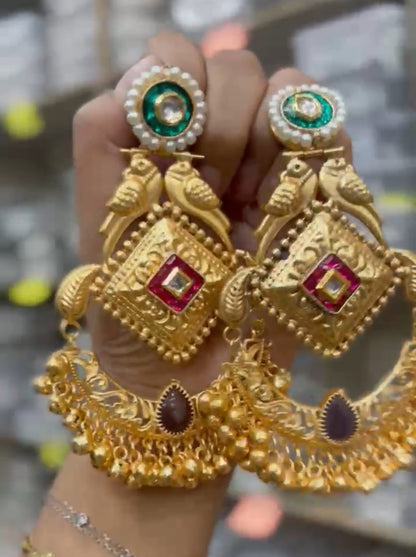 Partywear Designer Brass Base Earrings for Women