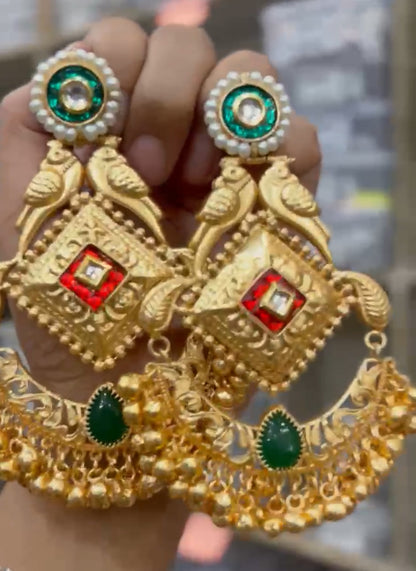 Partywear Designer Brass Base Earrings for Women