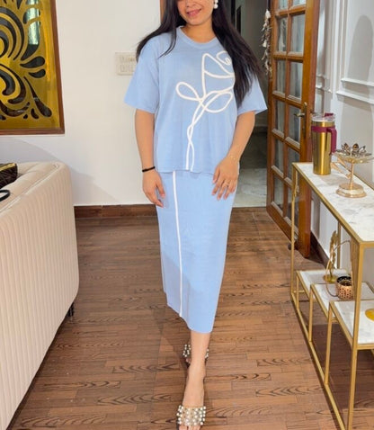 Imported Trendy Stylish Knitted Skirt and Top 2 pcs Co-ord Set