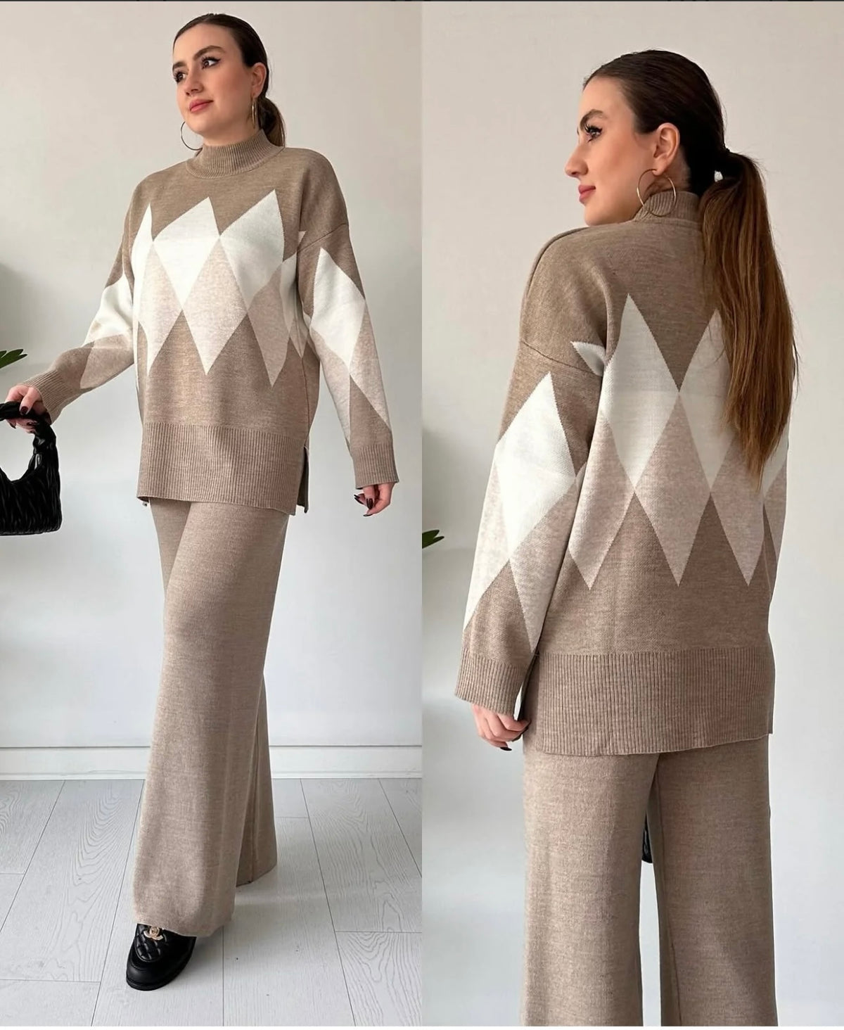 Imported Winter Criss Cross Knitted Two pcs Co-ord Set