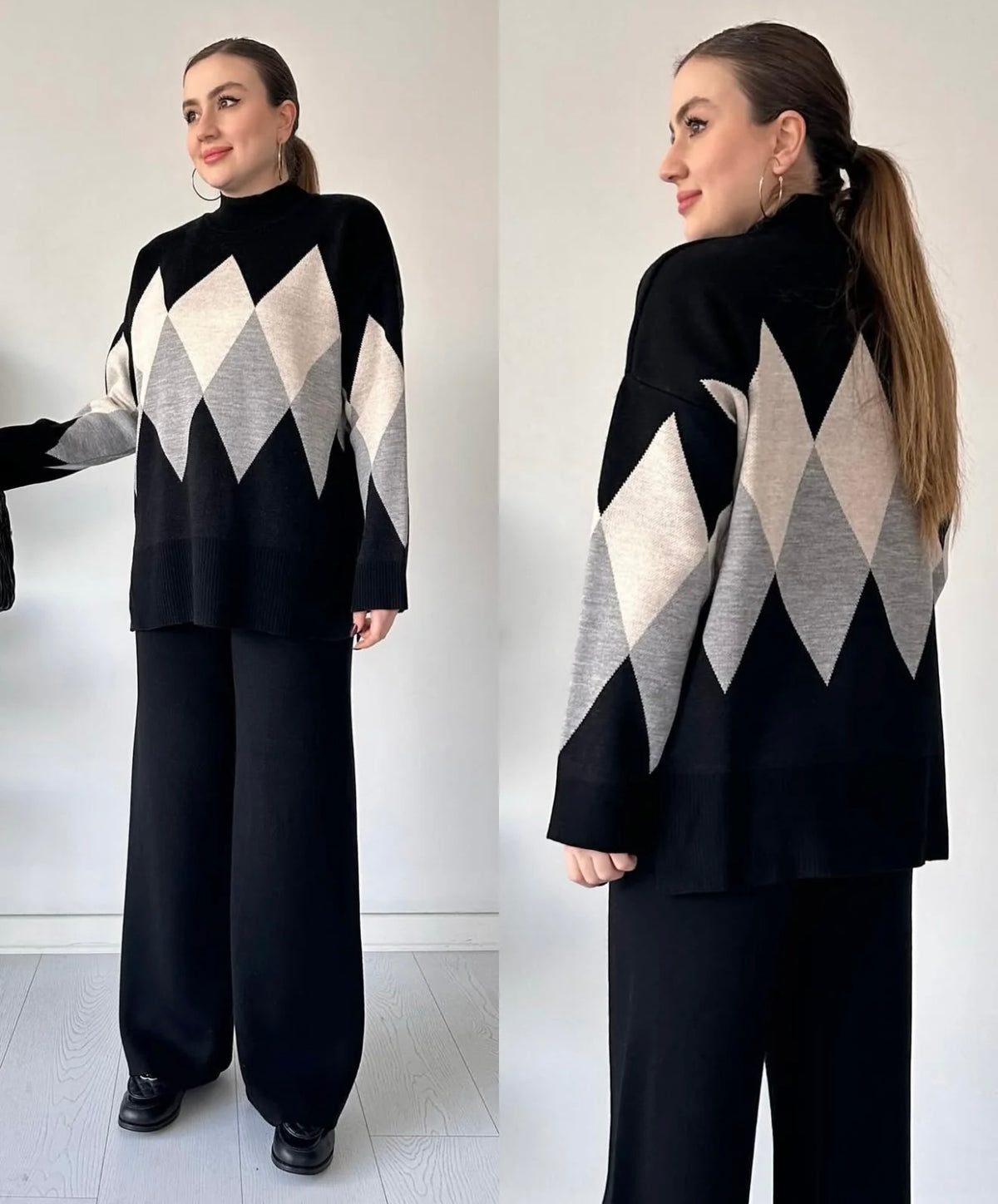 Imported Winter Criss Cross Knitted Two pcs Co-ord Set