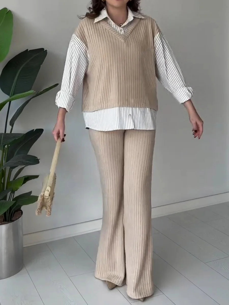 Imported Plaid Luxe Knitted Two pcs Co-ord Set