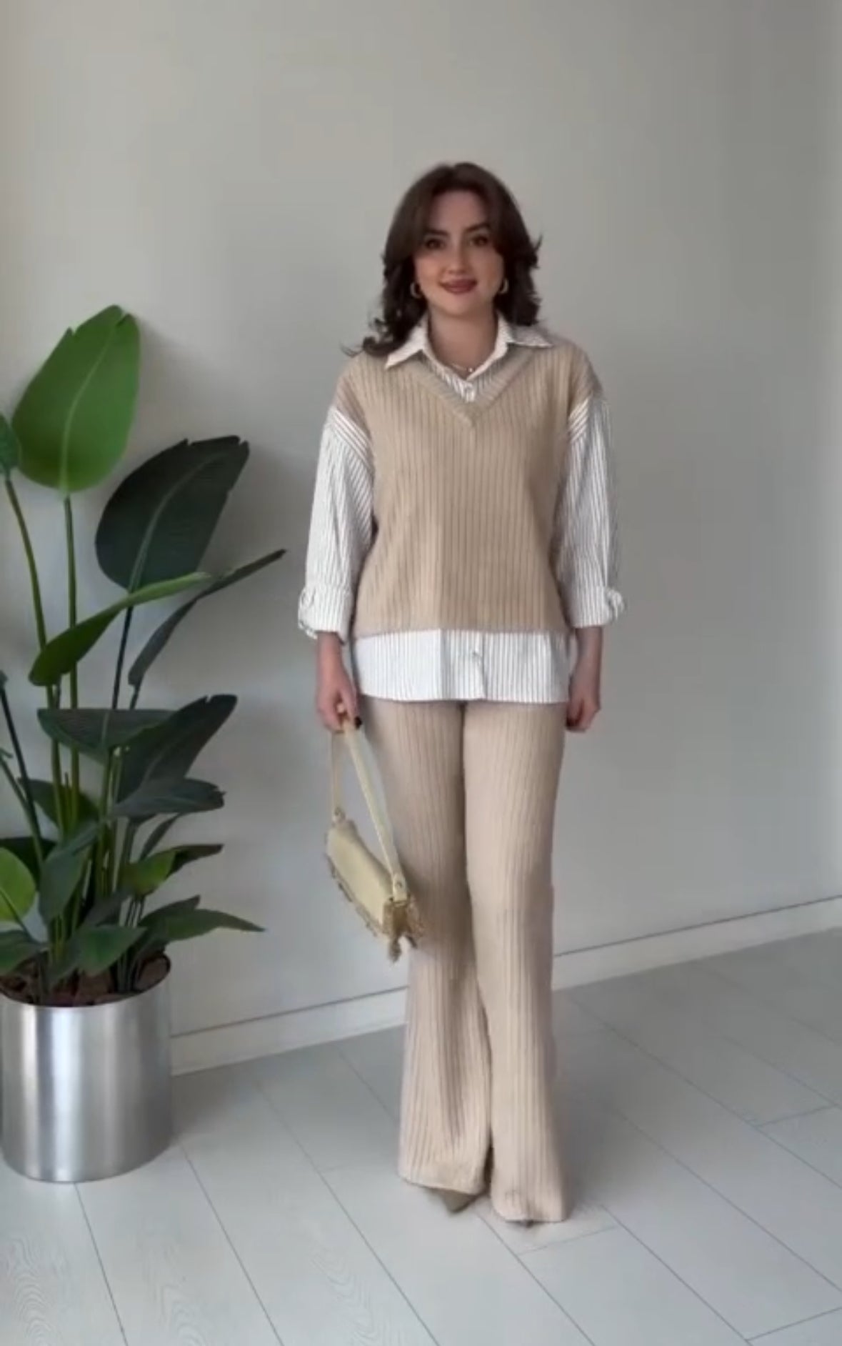 Imported Plaid Luxe Knitted Two pcs Co-ord Set