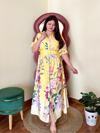 Imported Cotton Long Summer Flower Maxi Dress