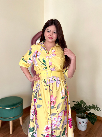 Imported Cotton Long Summer Flower Maxi Dress