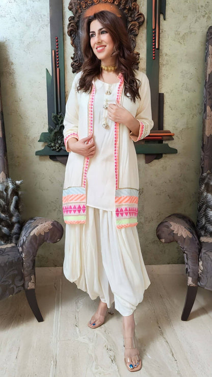 Beautiful Pure Linen Cotton Designer Coord Set
