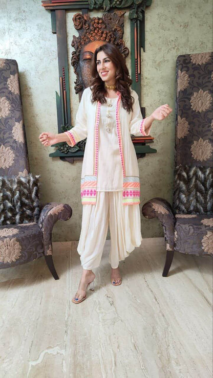 Beautiful Pure Linen Cotton Designer Coord Set