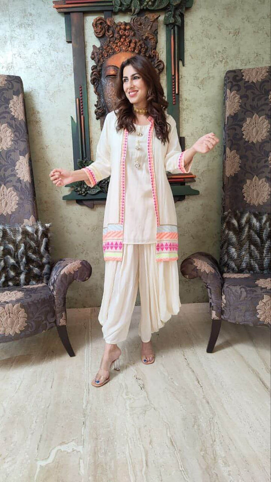 Beautiful Pure Linen Cotton Designer Coord Set