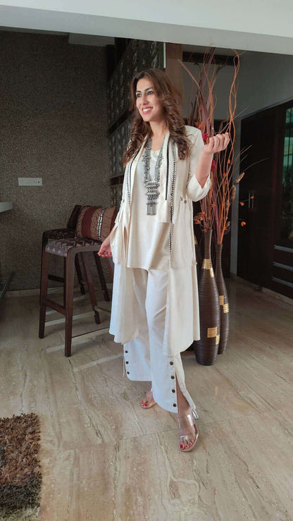 Pure Cotton Designer Indo-Western Coord Set With Jacket