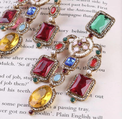 Partywear Celebrity Designer Dangler Earrings for Women - Western Fashion Multicolor Drop Earrings