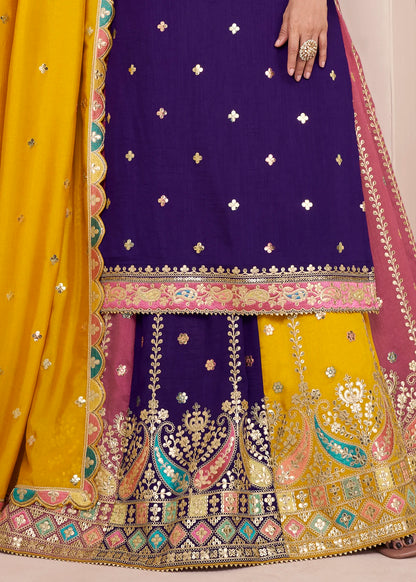 Purple & Yellow Silk Blend Laacha