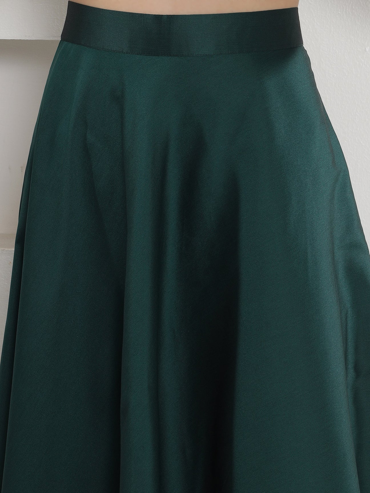 Designer Partywear Green Hand Embellished Patchwork Silk Lehenga Set