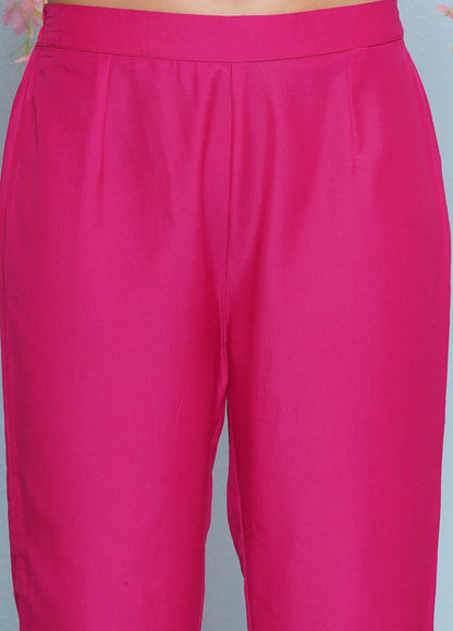 Orange And Pink Dual Tone Hand Embellished Kaftaan with Pants