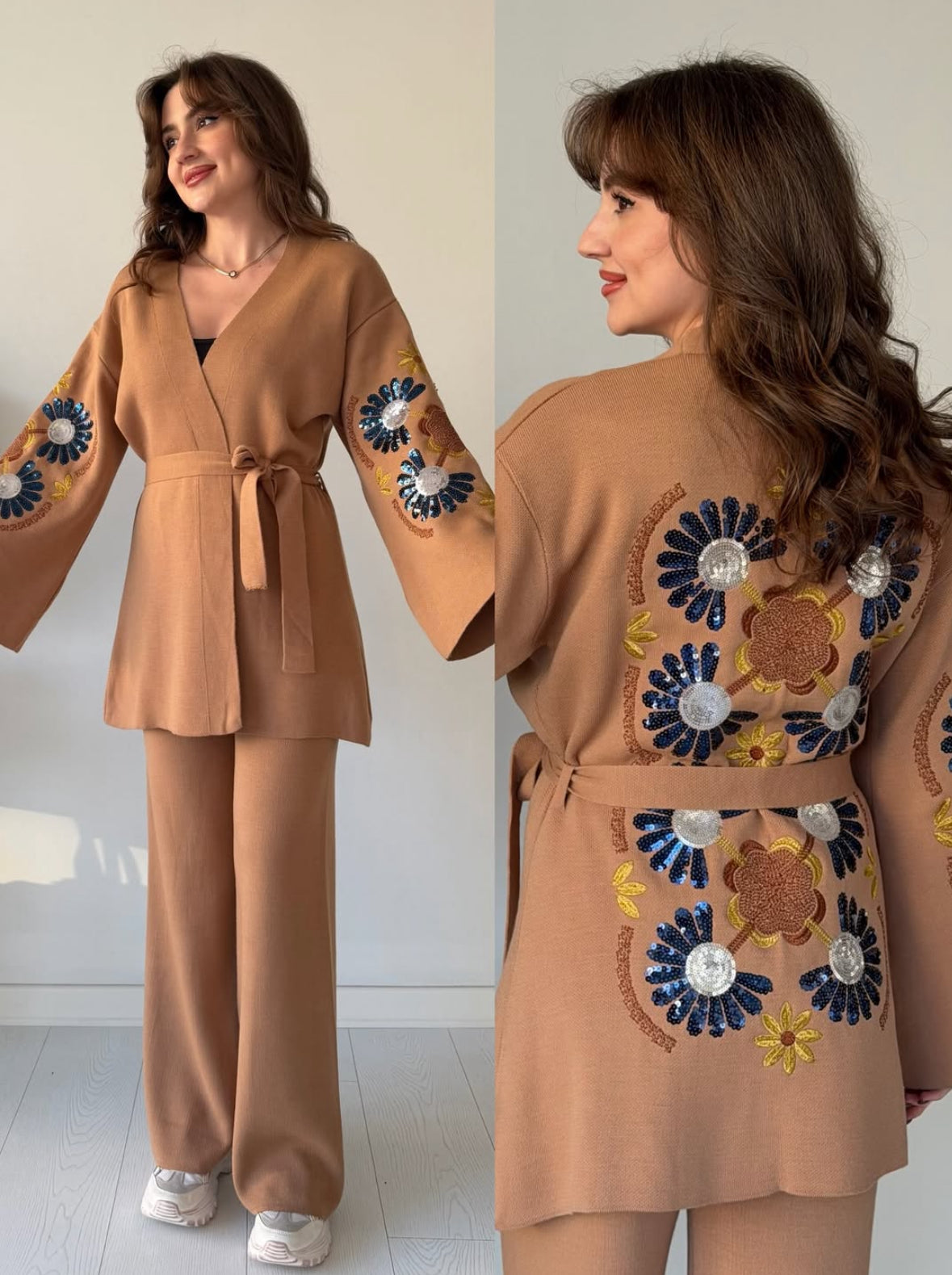 Imported Embroidered Embellished Luxe Knitted Co-ord Set