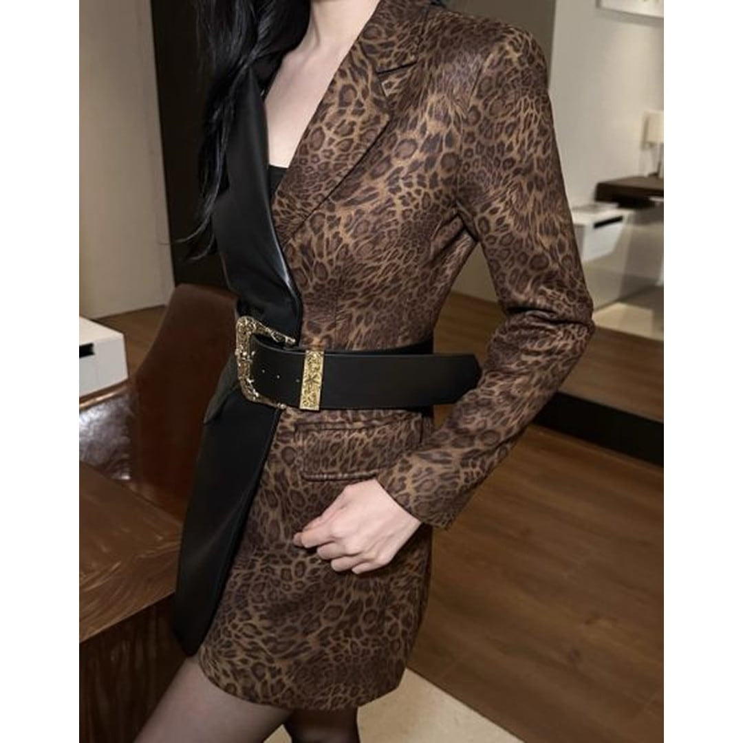 Imported Double Breasted Dual Tone Winter Leather Jacket