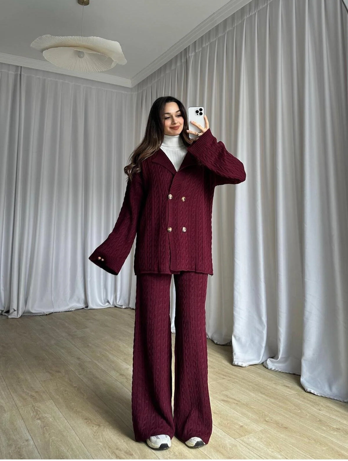 Imported Luxe Winter Knitted Blazer Co-ord Set