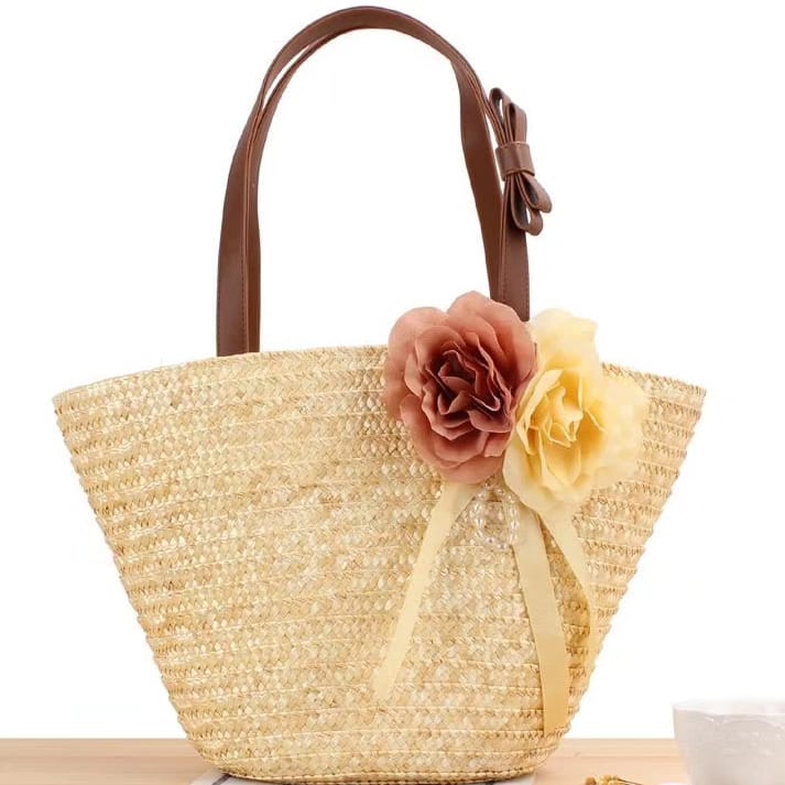 Straw Wicker Beach Bag/Tote Tassels Bag/Hobo/Summer Handwoven Shoulder Bag/Purse