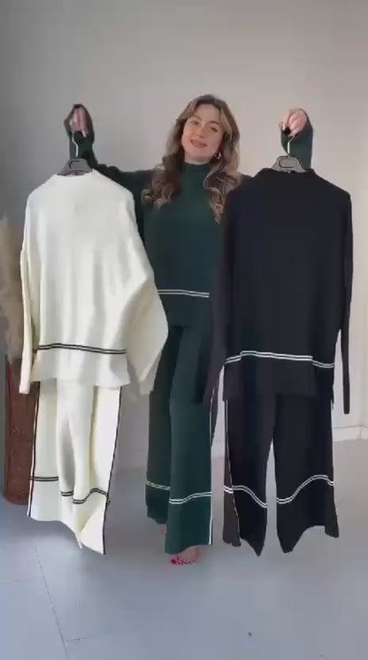 Imported Trendy Stylish Knitted Two pcs Co-ord Set