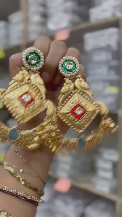 Partywear Designer Brass Base Earrings for Women