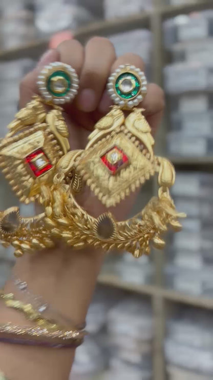 Partywear Designer Brass Base Earrings for Women