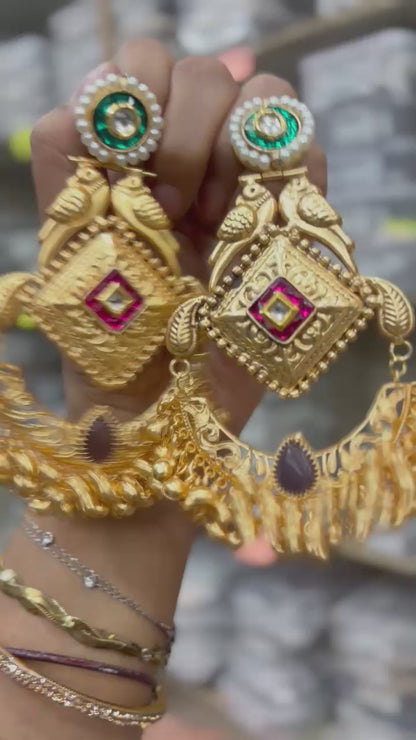 Partywear Designer Brass Base Earrings for Women