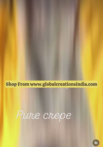 Partywear pure crepe designer coord set