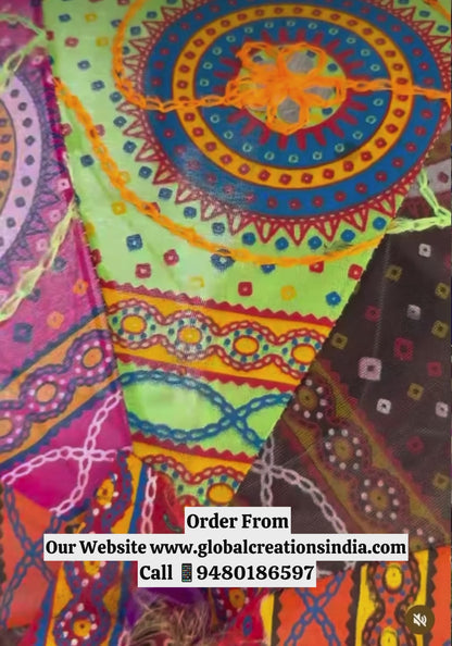 Designer Partywear Silk Hot Pink Long Dress With Embroidery And Mirror Work Details With Potli