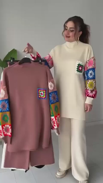 Imported Luxe Winter Knitted Co-ord Set With Pocket