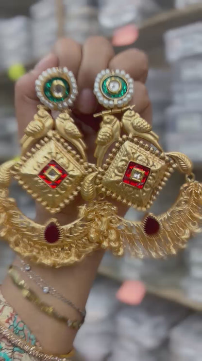 Partywear Designer Brass Base Earrings for Women
